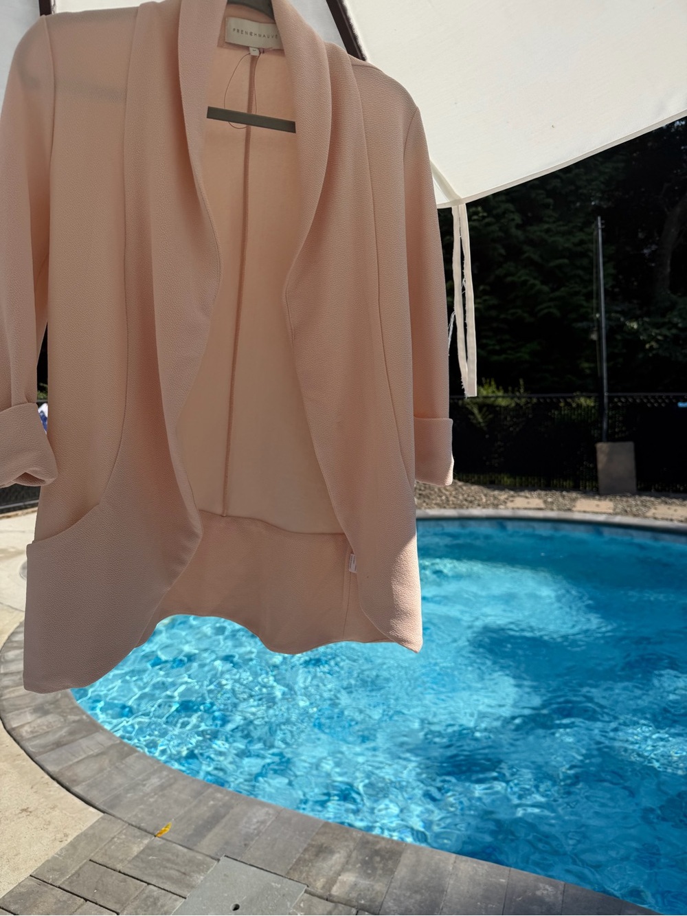 French Mauve Blush Open-Front Swim Coverup